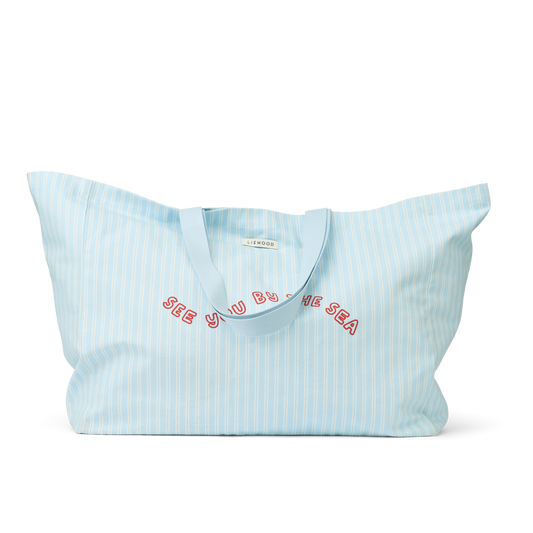 Maxi Einkaufstasche 'See You By The Sea/ Stripe Pure Sky' - B-WARE