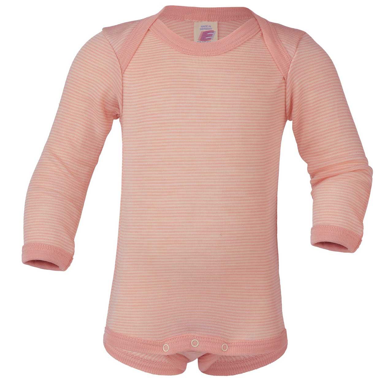 Langarmbody Wolle Seide 'Lachs/Natur' - The Little One • Family.Concept.Store.