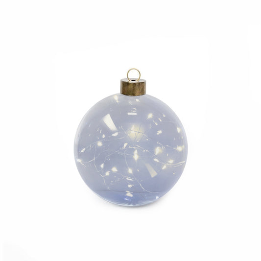 Weihnachtskugel M mit LED-Girlande 'Hellgrau' - The Little One • Family.Concept.Store.