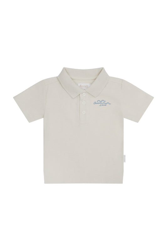 Unisex Polo-Shirt 'Waves' Beige