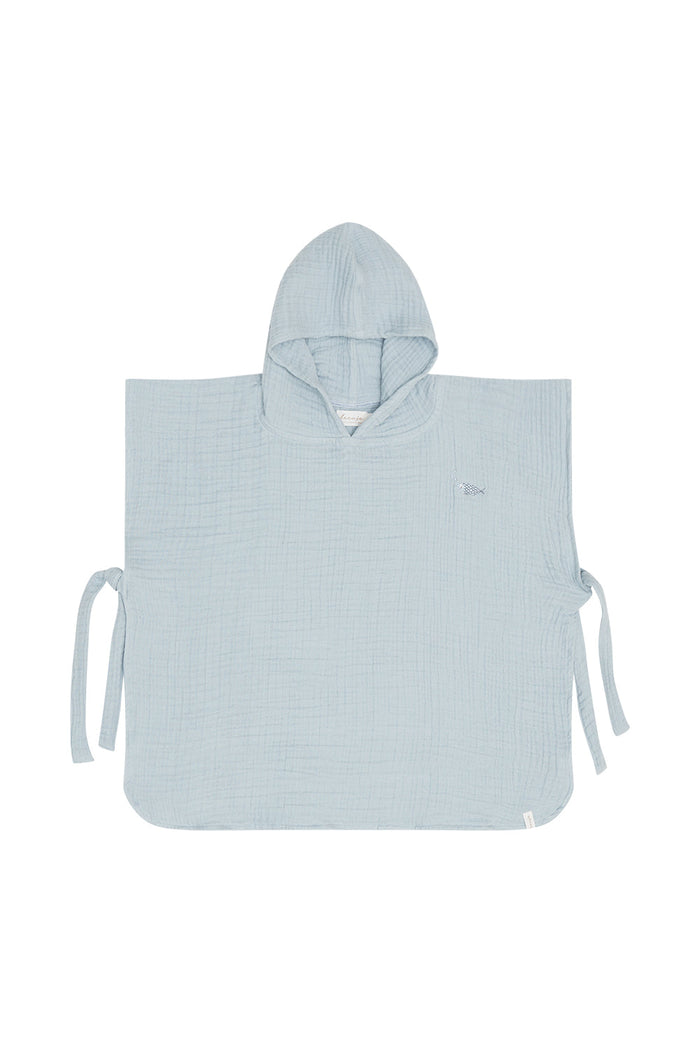 Poncho aus Musselin 'Fish' Clear Blue