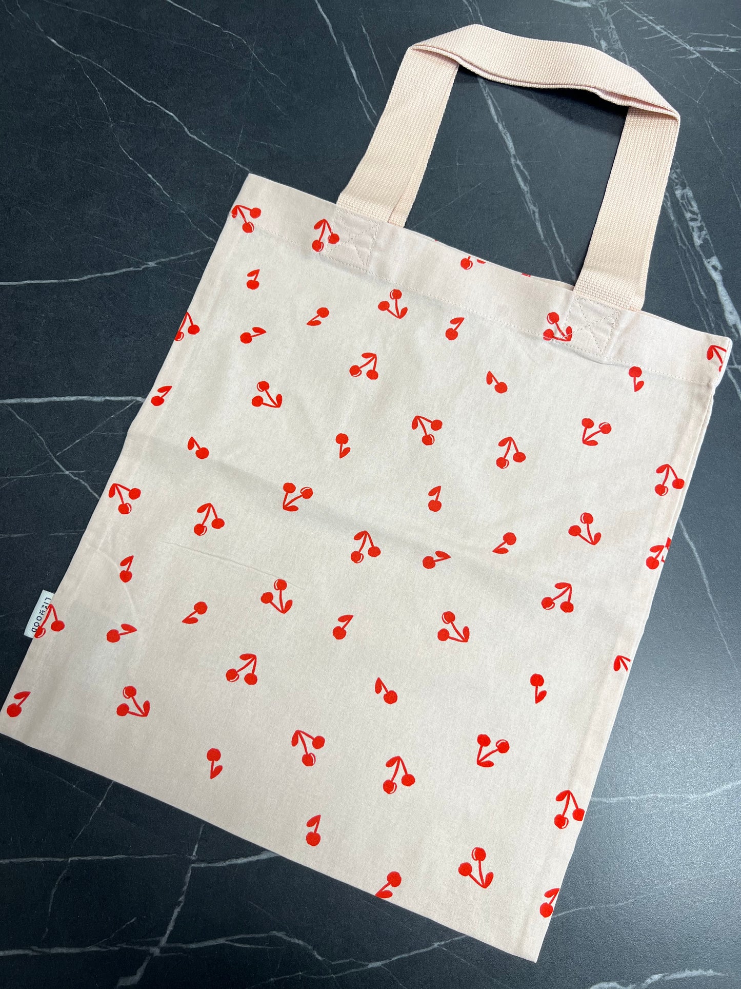 Kleine Baumwolltasche 'Cherries/ Apple Blossom'