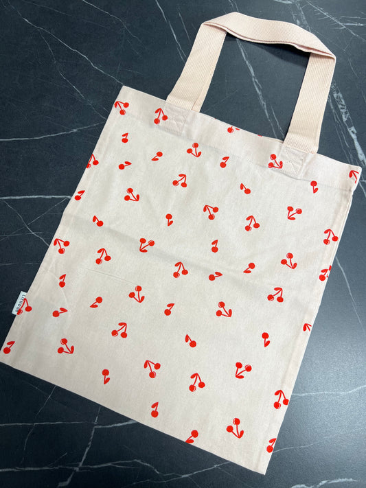 Kleine Baumwolltasche 'Cherries/ Apple Blossom'