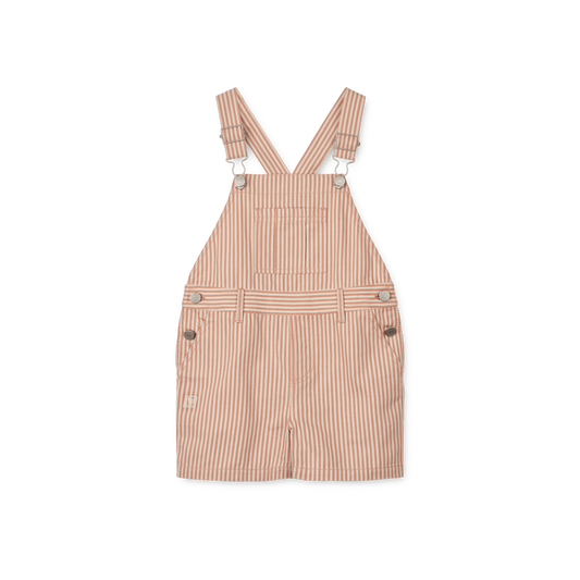 Gestreifte kurze Latzhose Venedict 'Tuscany Rose/Sandy'