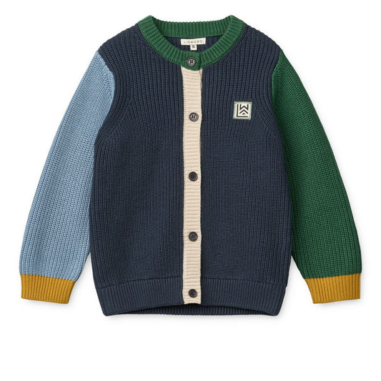 Baumwollstrickjacke Thea 'Classic Navy Multi Mix'