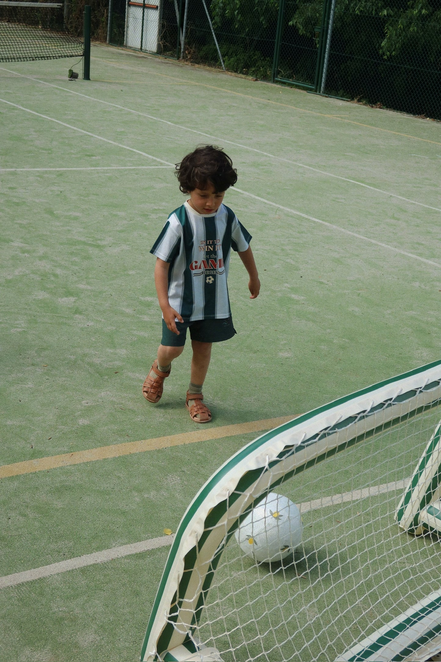 Aufblasbares Tor mit Ball 'Green Stripe'