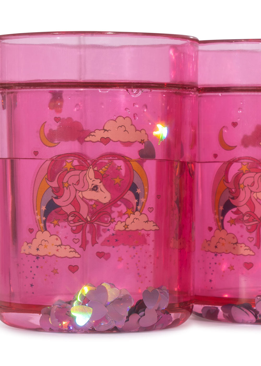2er Set Glitzer-Becher 'Horn Stars'