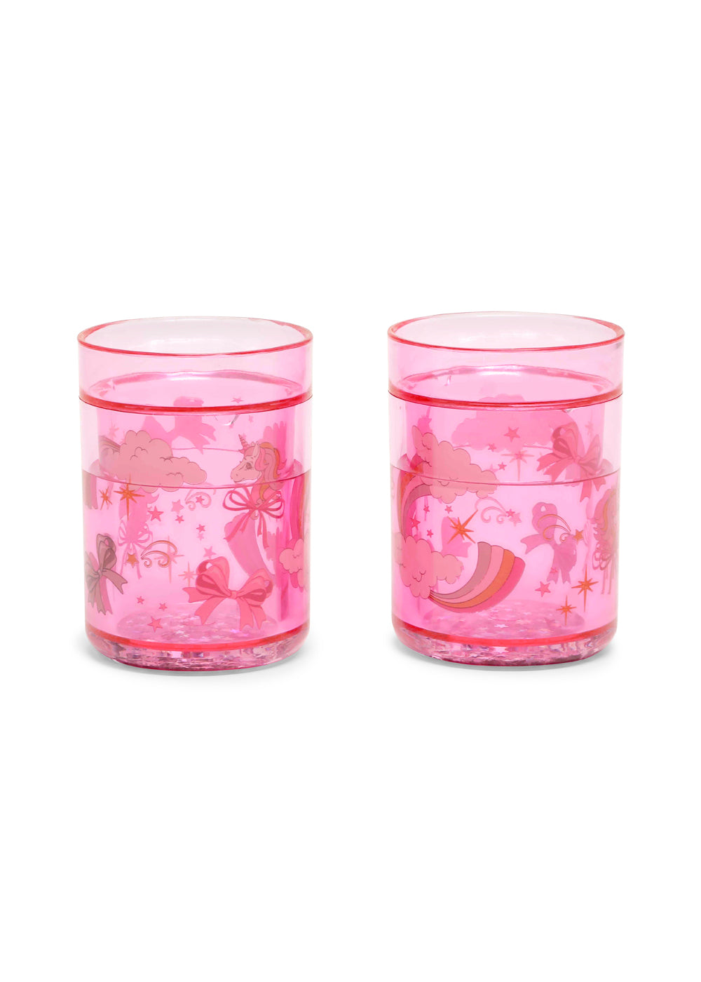 2er Set Glitzer-Becher 'Rainbow Bow'