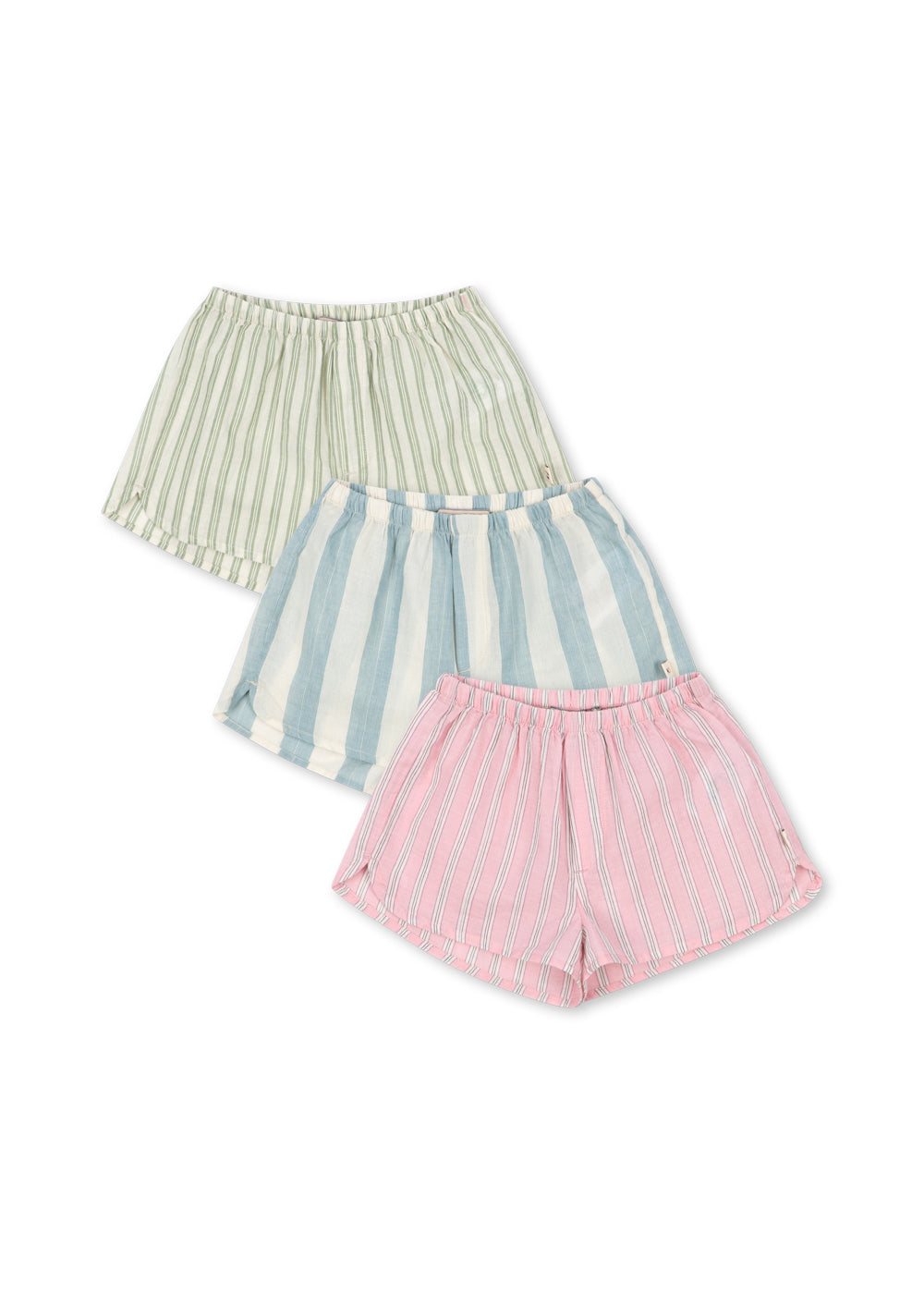 3er-Pack Asli Shorts 'Basil/Orchid/Blue Stripe'