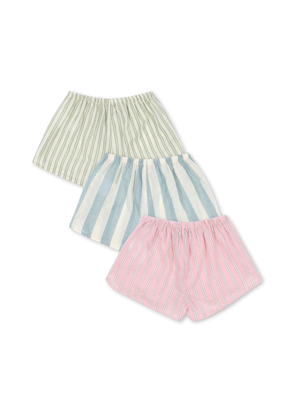 3er-Pack Asli Shorts 'Basil/Orchid/Blue Stripe'