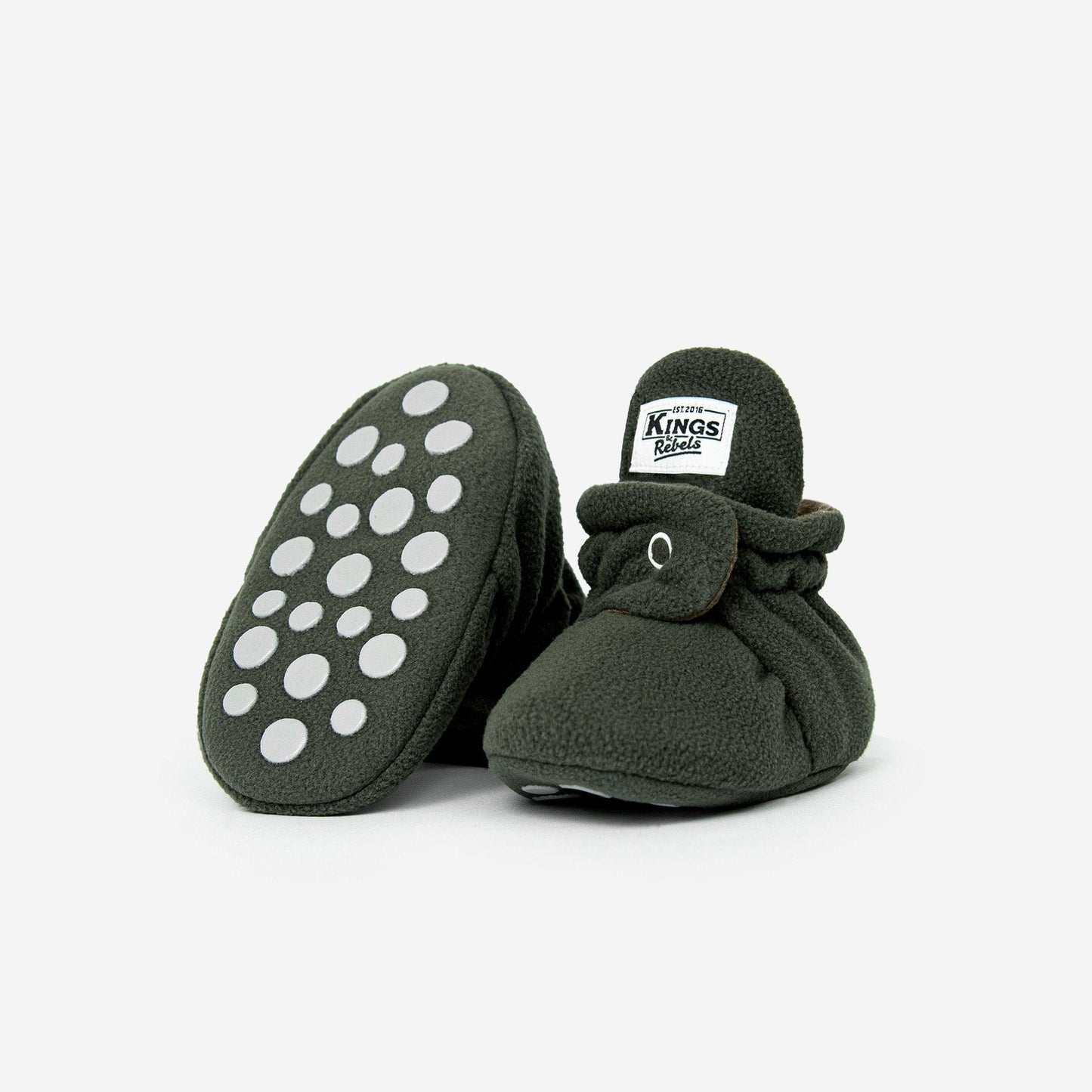Fleece Booties 'Gripper'- Olive - The Little One • Family.Concept.Store. 